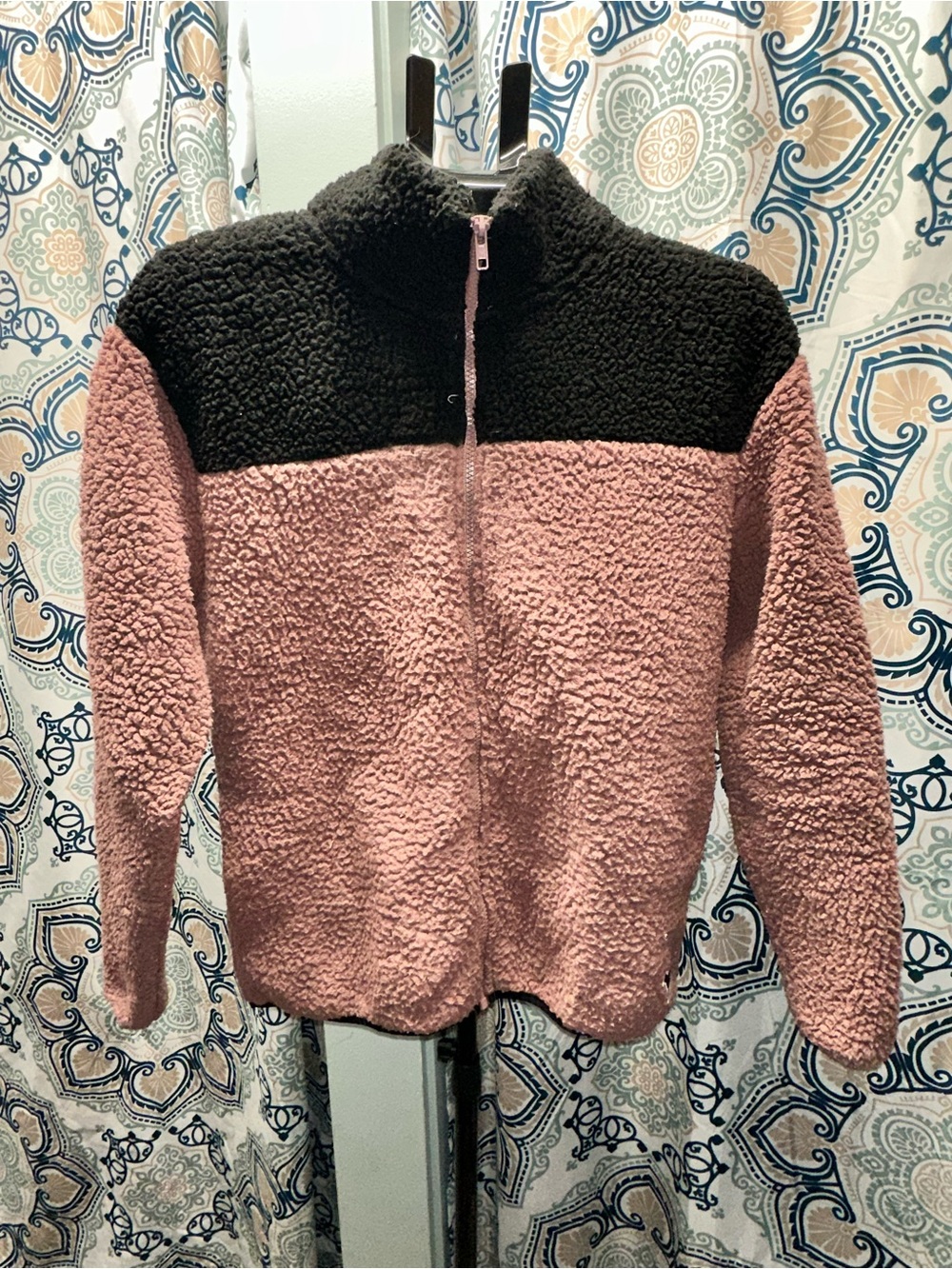 Victoria's Secret Pink and Black Sherpa Puffer Jacket